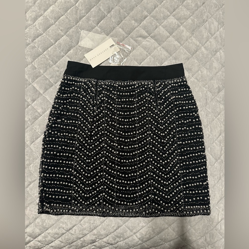 Endless rose NWT beaded black mini skirt